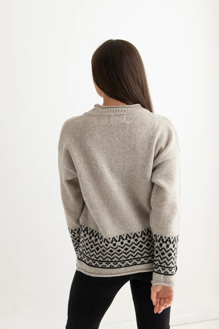 Womens Braemar Fair Isle Jumper - Beige