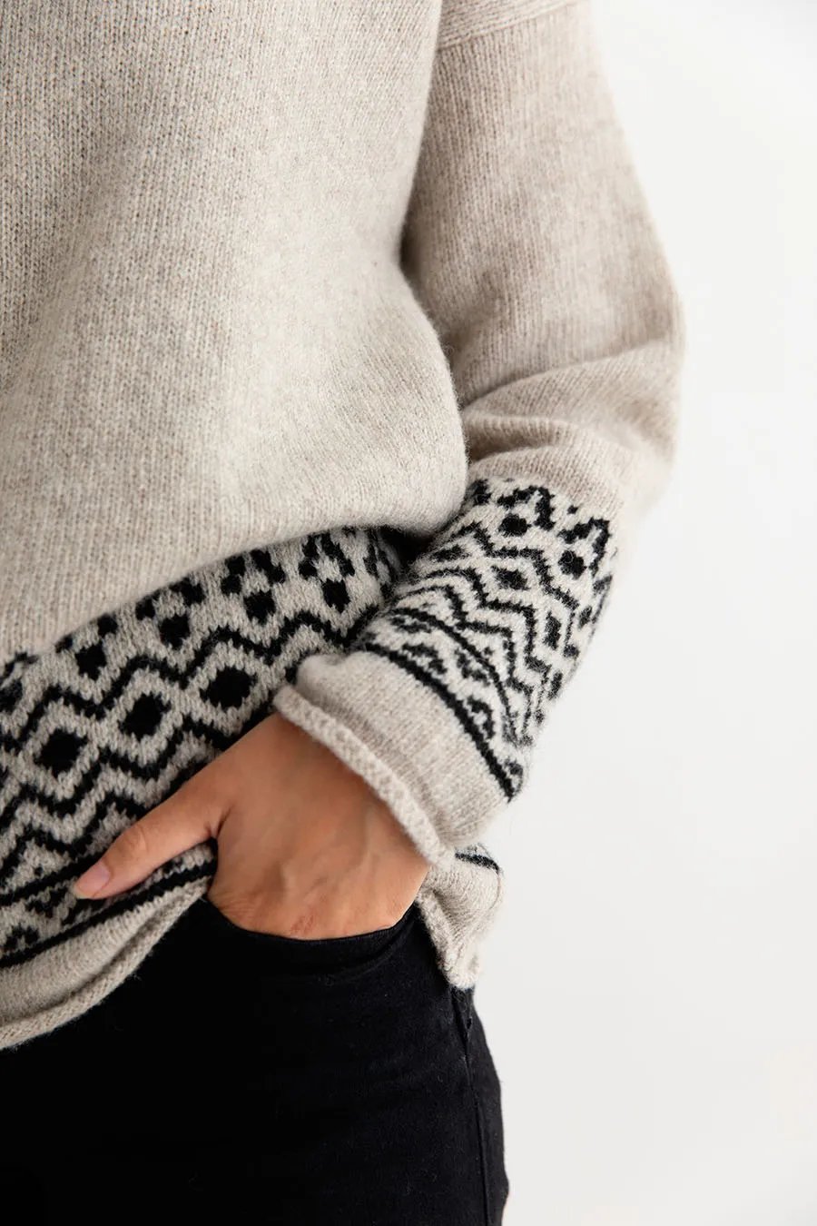 Womens Braemar Fair Isle Jumper - Beige