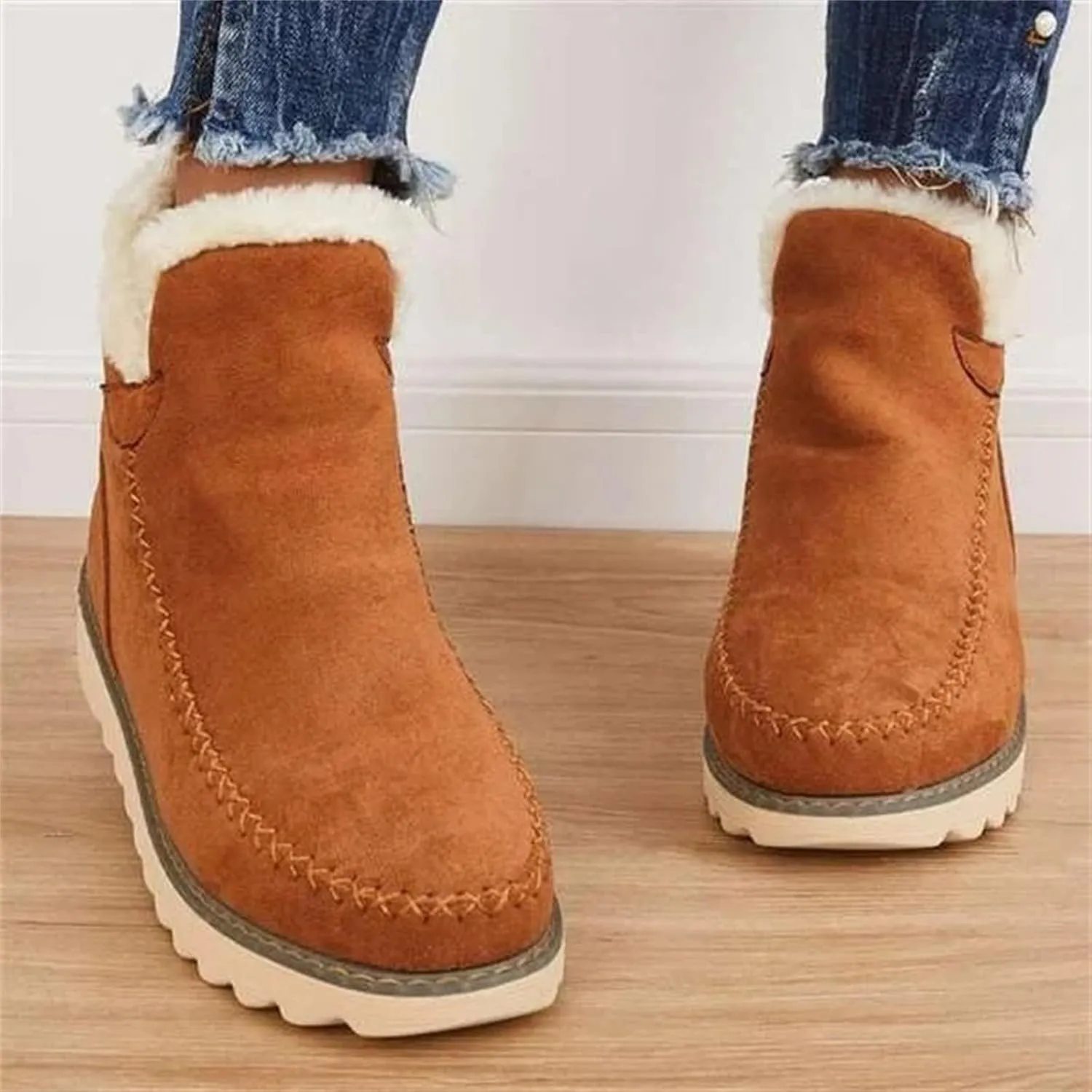 Womens Brown Snow Boots Size 11 Winter Snow Boots Women Waterproof Winter Boots Women Size 8 Knee High Waterproof Non Slip Work Boots for Women Winter Boot for Women 2023