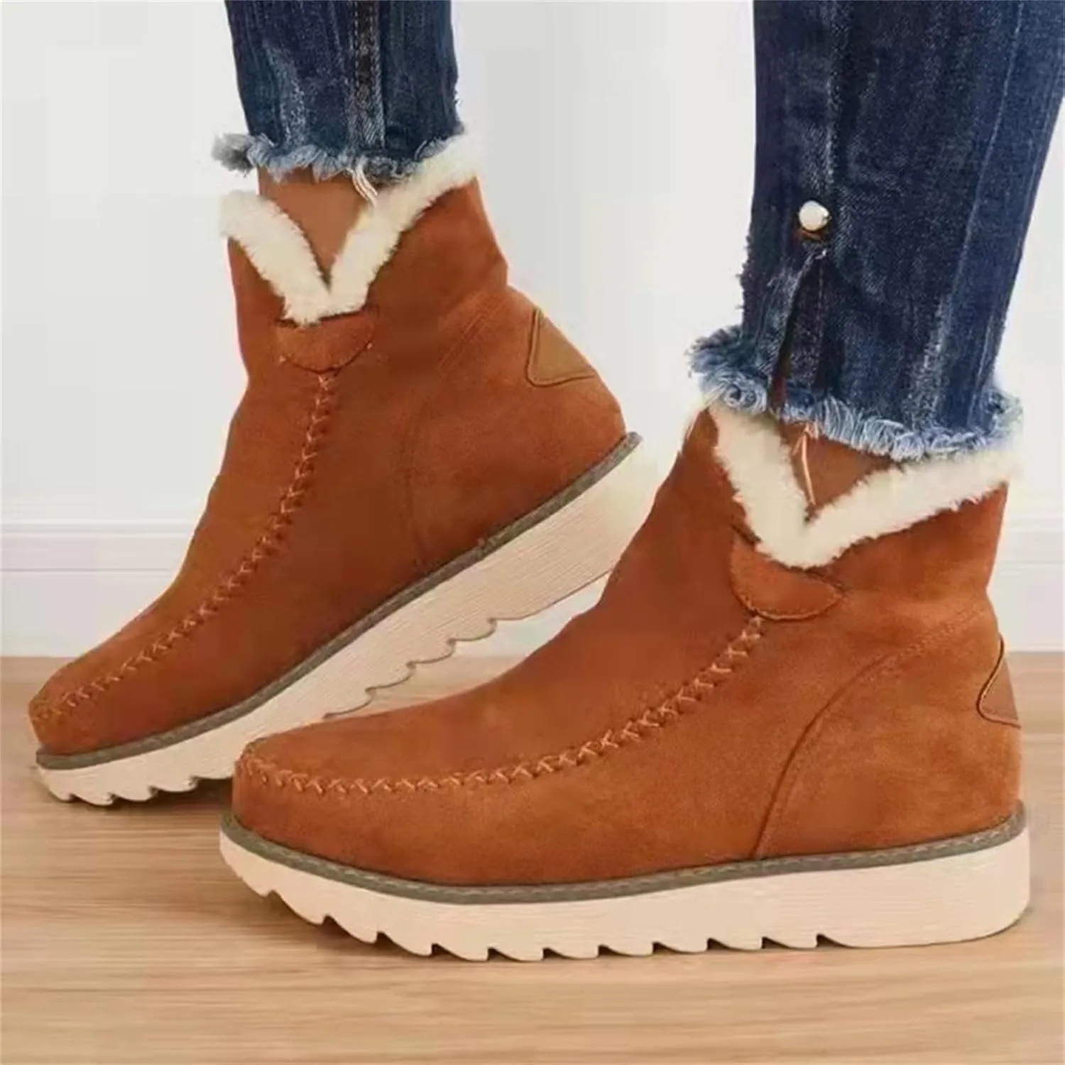 Womens Brown Snow Boots Size 11 Winter Snow Boots Women Waterproof Winter Boots Women Size 8 Knee High Waterproof Non Slip Work Boots for Women Winter Boot for Women 2023