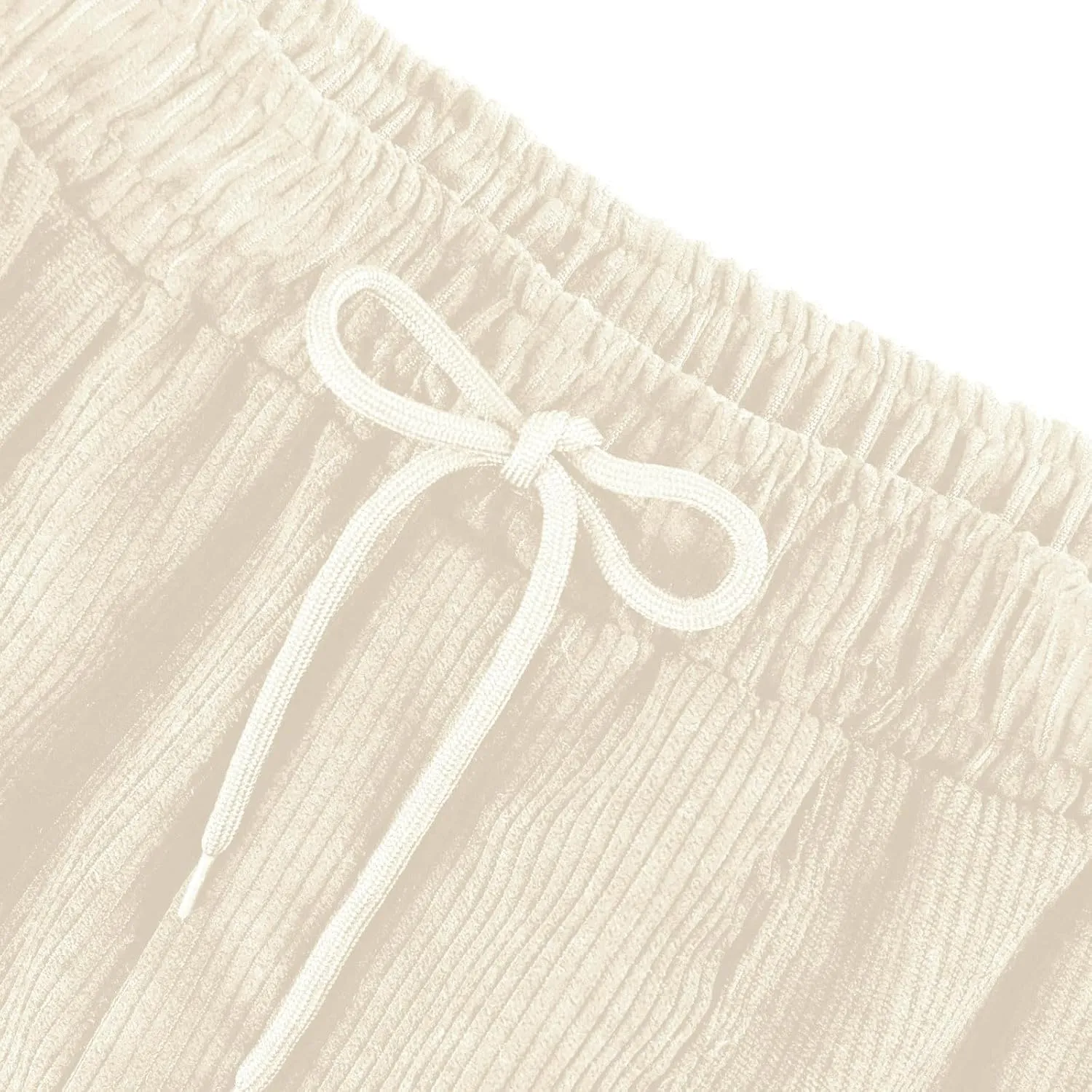 Womens Corduroy Pants Comfy Straight Leg Pants Work Pants Casual Ladies Loose Elastic Waist Pants with Pockets