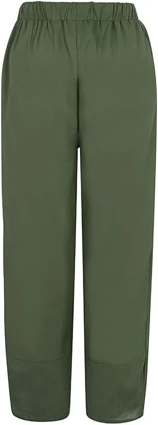 Women's Cotton Linen Harem Pants High Waisted Wide Leg Pants Casual Work Pants Summer Beach Pants Short Lounge Pants