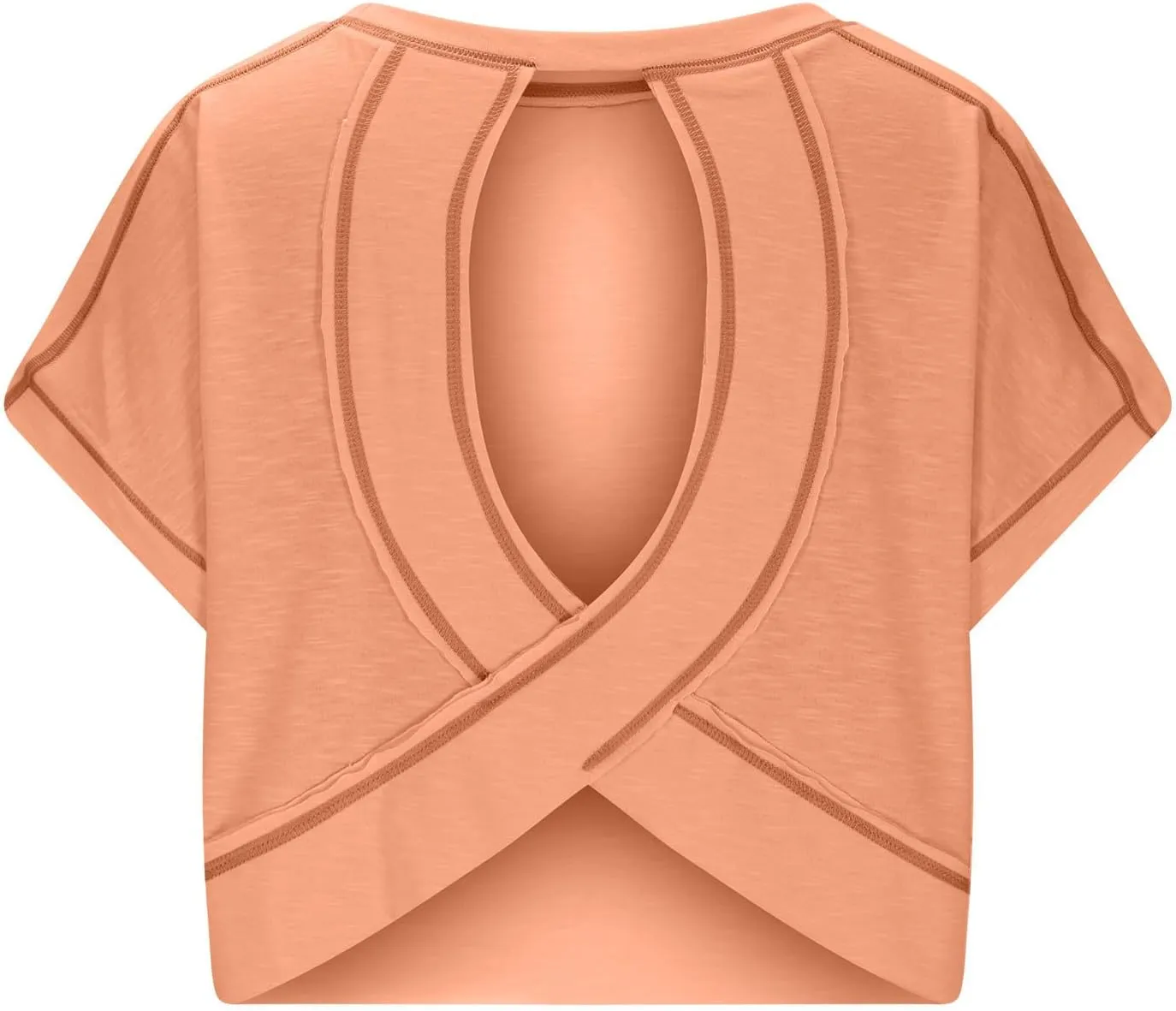 Womens Crop Workout Tops Cap Sleeve Tops Summer Cropped Shirts Open Back Blouses