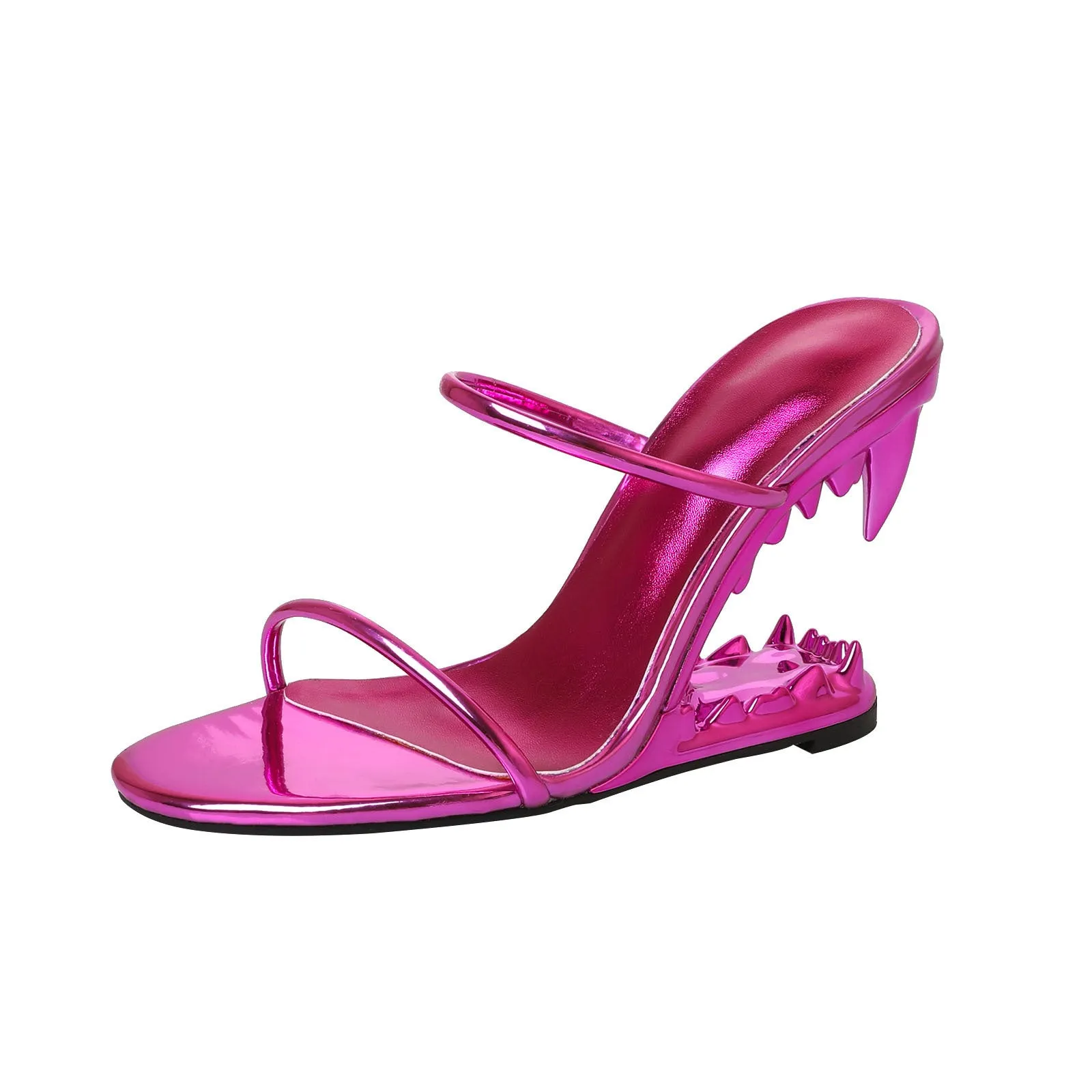 Women's Fashion Slope With Teeth Shaped With High Heeled Sandals