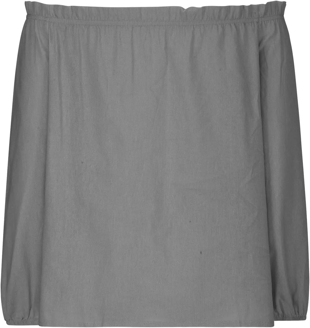 Women's Off The Shoulder TopsTrendy Shirred Neck Long Sleeve Flowy Cotton Linen Blouses Plus Size Solid Beach Shirts