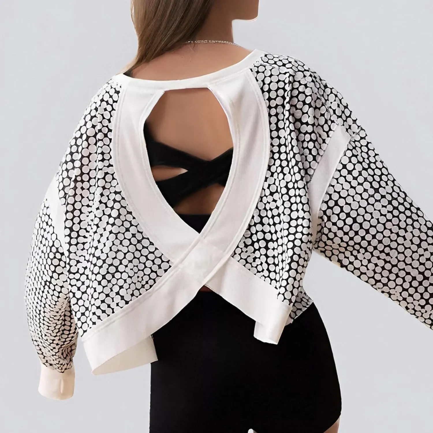 Womens Open Back Workout Tops Backless Long Sleeve Trendy Open Back Athletic Shirts Winter/Fall Outfits 2025
