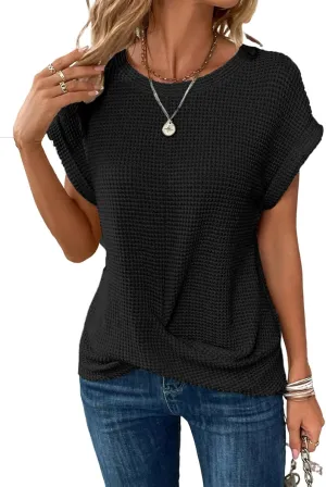 Womens Oversized Short Batwing Sleeve Tops 2025 Sleeveless Sweater Tshirt Trendy Knit Tanks Tee