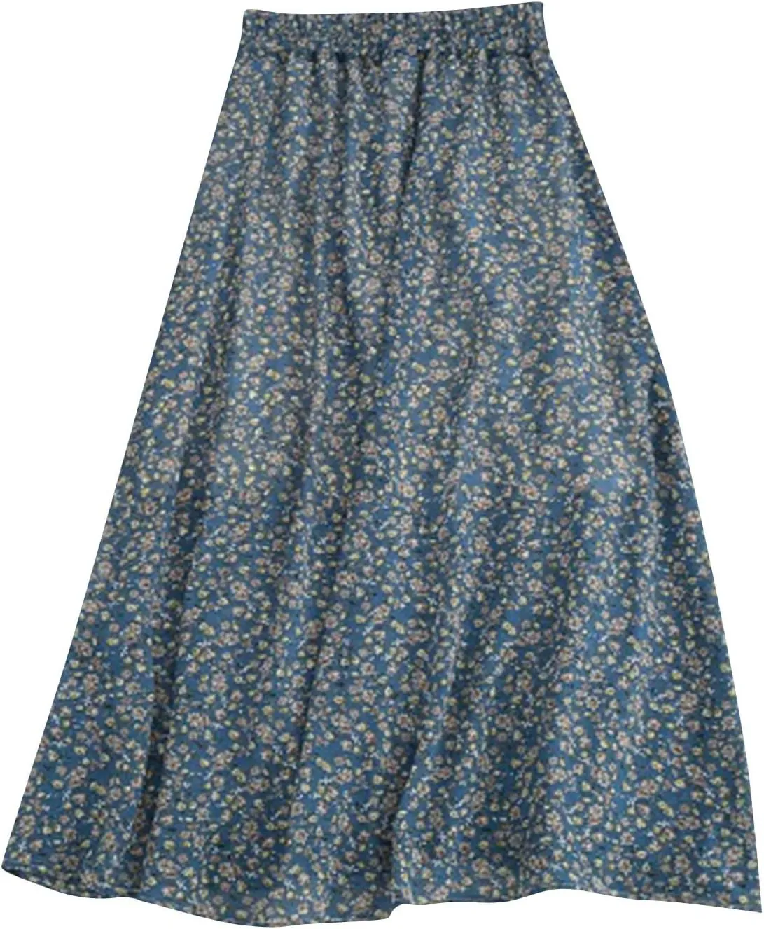 Women's Skirts Summer Casual Tiered Pleated High Waist Floral Boho Midi Skort