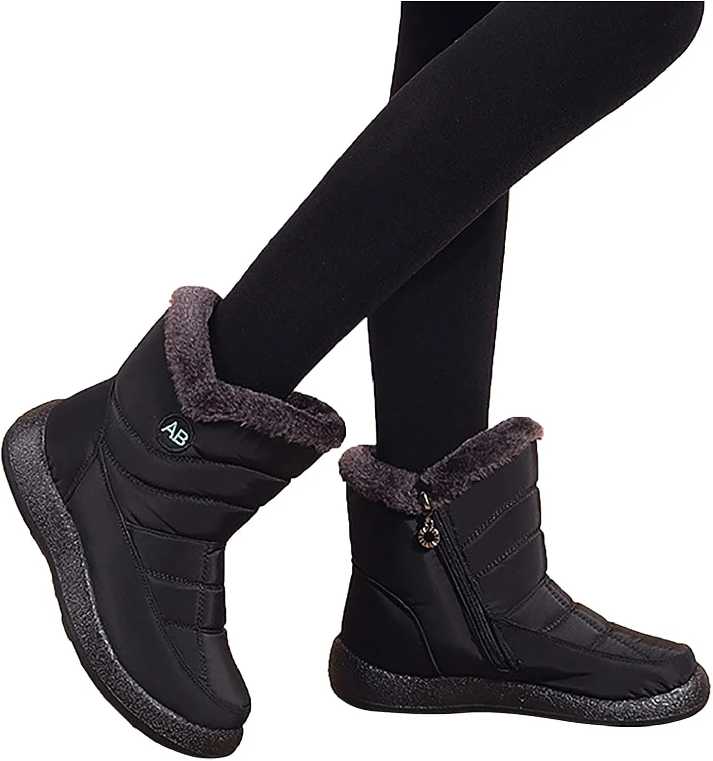 Womens Slip on Snow Boots Waterproof Women's Black Waterproof Snow Boots Snow Boots Womens Slip on Ankle Winter Boots for Women Waterproof Womens Winter Hiking Boots