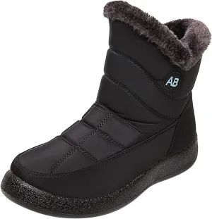 Womens Slip on Snow Boots Waterproof Women's Black Waterproof Snow Boots Snow Boots Womens Slip on Ankle Winter Boots for Women Waterproof Womens Winter Hiking Boots