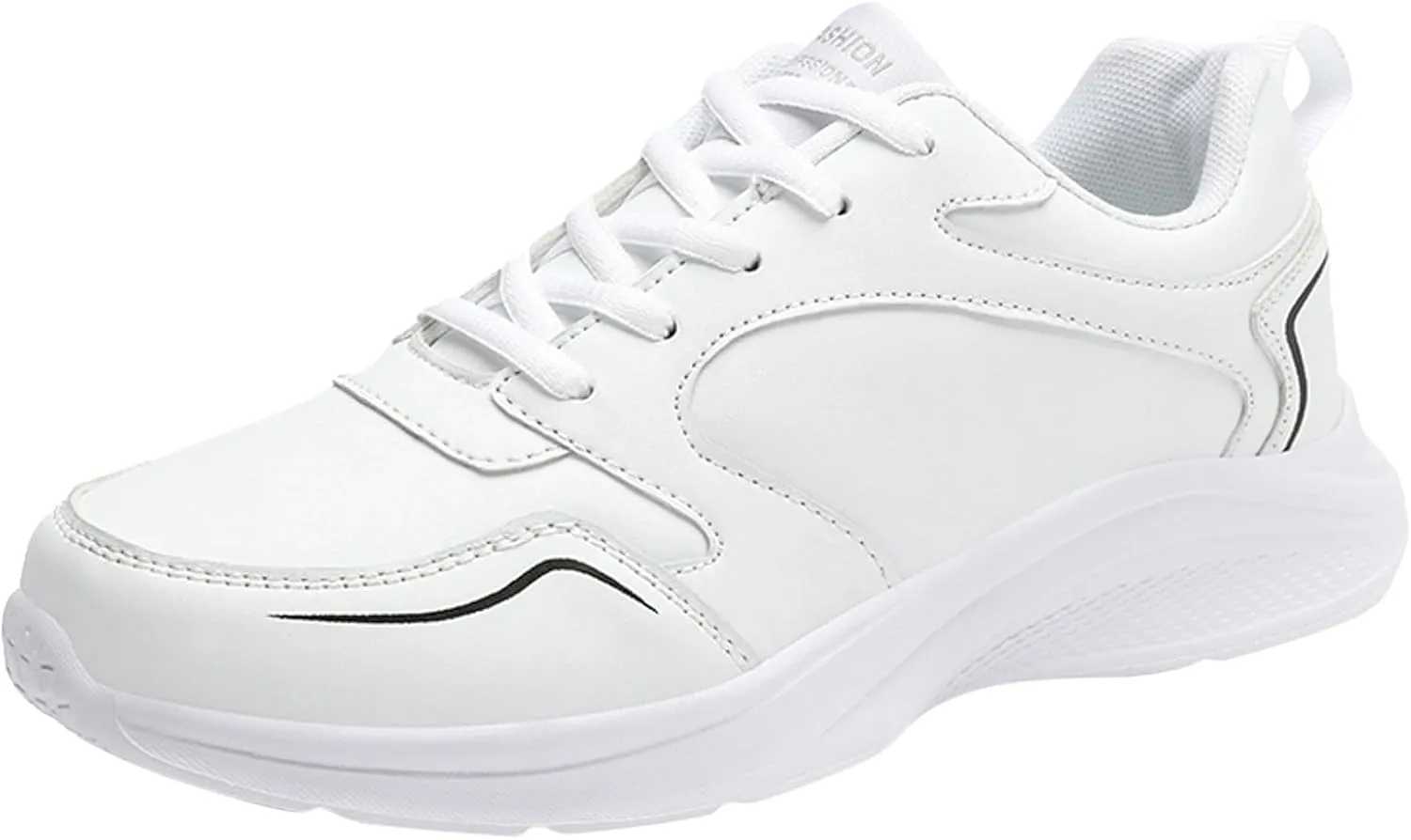 Women's Slip on Walking Shoes Comfy PU Leather Non Slip Arch Support Running Shoes Breathable Mesh Sports Workout Tennis Shoes Lightweight Fashion Sneakers