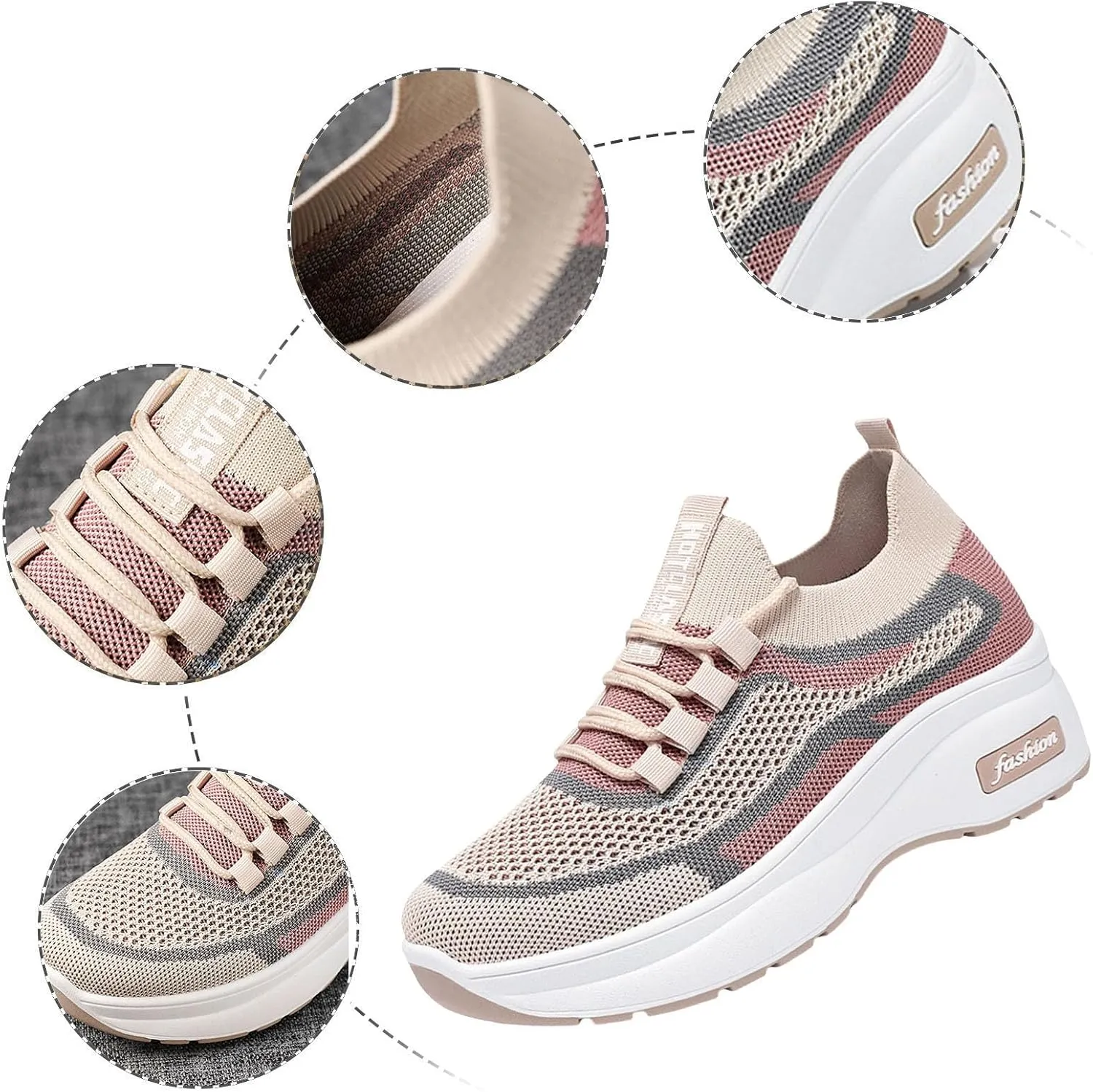 Women's Slip on Walking Shoes Non Slip Memory Foam Running Shoes Wide Width Breathable Mesh Sports Workout Tennis Shoes Ladies 2024 Fashion Sneakers