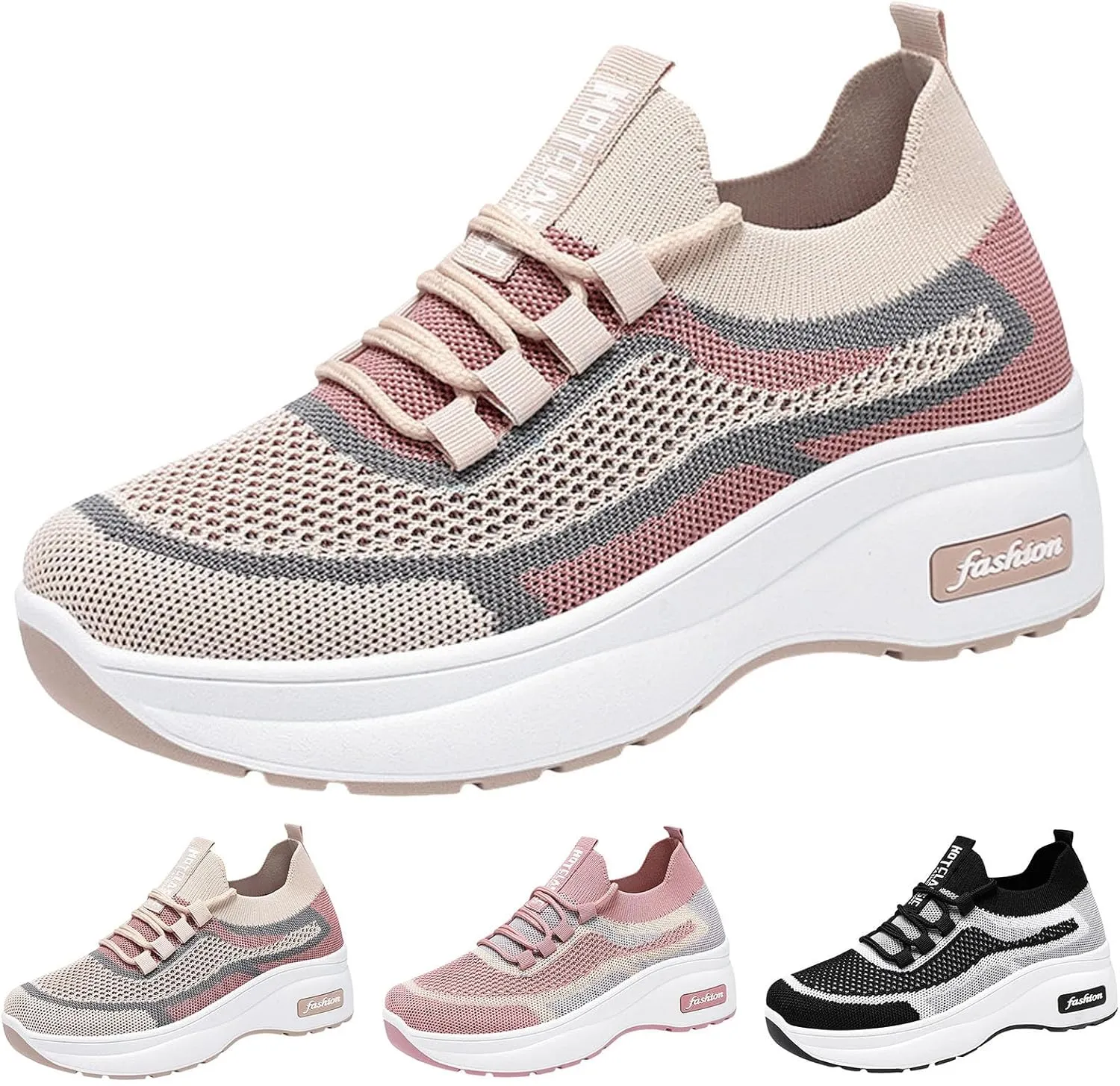 Women's Slip on Walking Shoes Non Slip Memory Foam Running Shoes Wide Width Breathable Mesh Sports Workout Tennis Shoes Ladies 2024 Fashion Sneakers