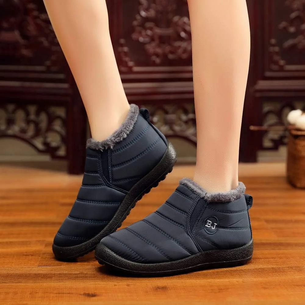 Women's Snow Boots Slip on Winter Snow Boots Women Women Winter Boots Pull on Mid Calf Winter Boots for Women with Fur Women's Tall Winter Boots