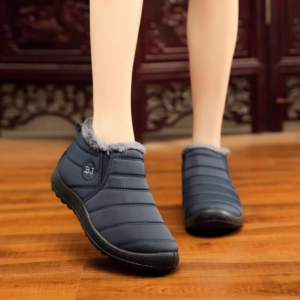 Women's Snow Boots Slip on Winter Snow Boots Women Women Winter Boots Pull on Mid Calf Winter Boots for Women with Fur Women's Tall Winter Boots