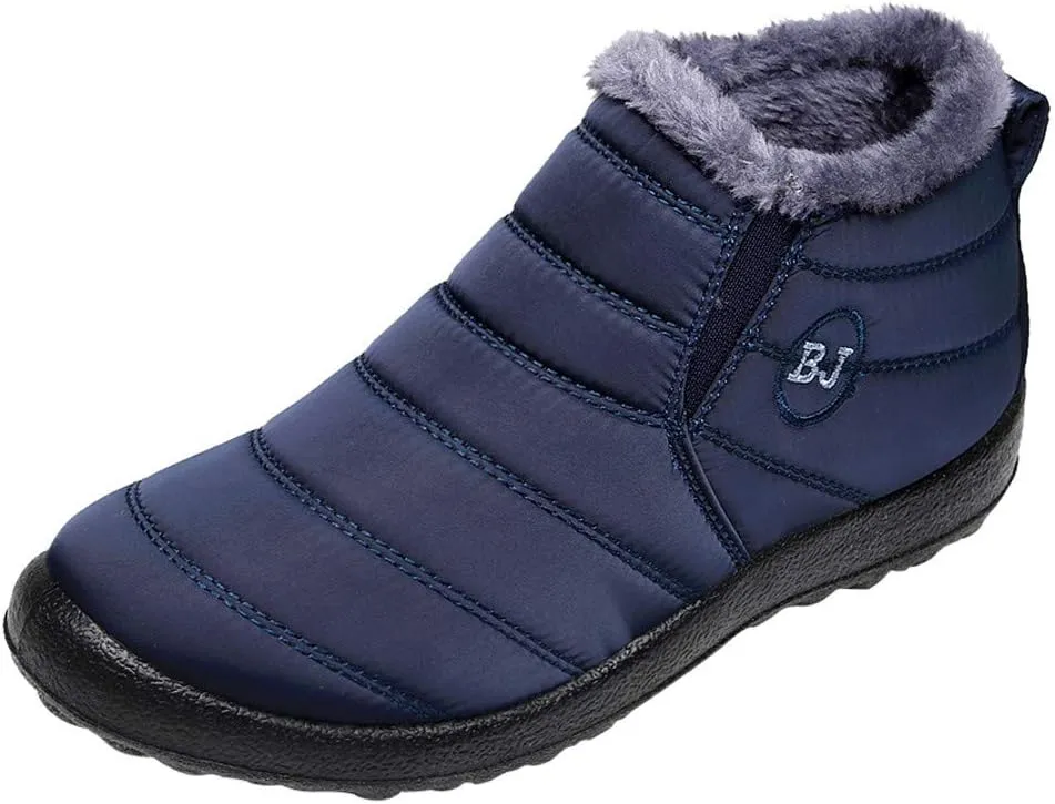 Women's Snow Boots Slip on Winter Snow Boots Women Women Winter Boots Pull on Mid Calf Winter Boots for Women with Fur Women's Tall Winter Boots