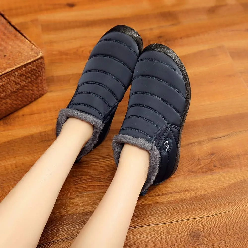 Women's Snow Boots Slip on Winter Snow Boots Women Women Winter Boots Pull on Mid Calf Winter Boots for Women with Fur Women's Tall Winter Boots