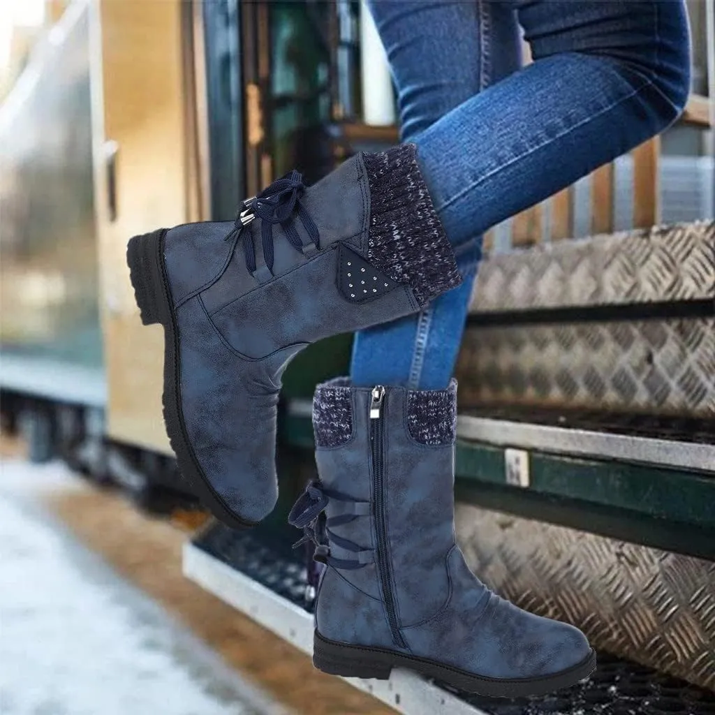 Women's Snow Boots Waterproof Insulated Blue Women's Waterproof Winter Snow Boots Waterproof Snow Boots Women Pull on Women's Winter Boots Black Size 9 Womens Socks Thermal Hiking Winter Boot Warm