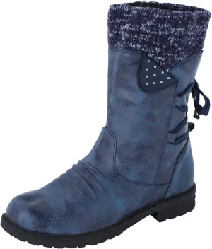 Women's Snow Boots Waterproof Insulated Blue Women's Waterproof Winter Snow Boots Waterproof Snow Boots Women Pull on Women's Winter Boots Black Size 9 Womens Socks Thermal Hiking Winter Boot Warm