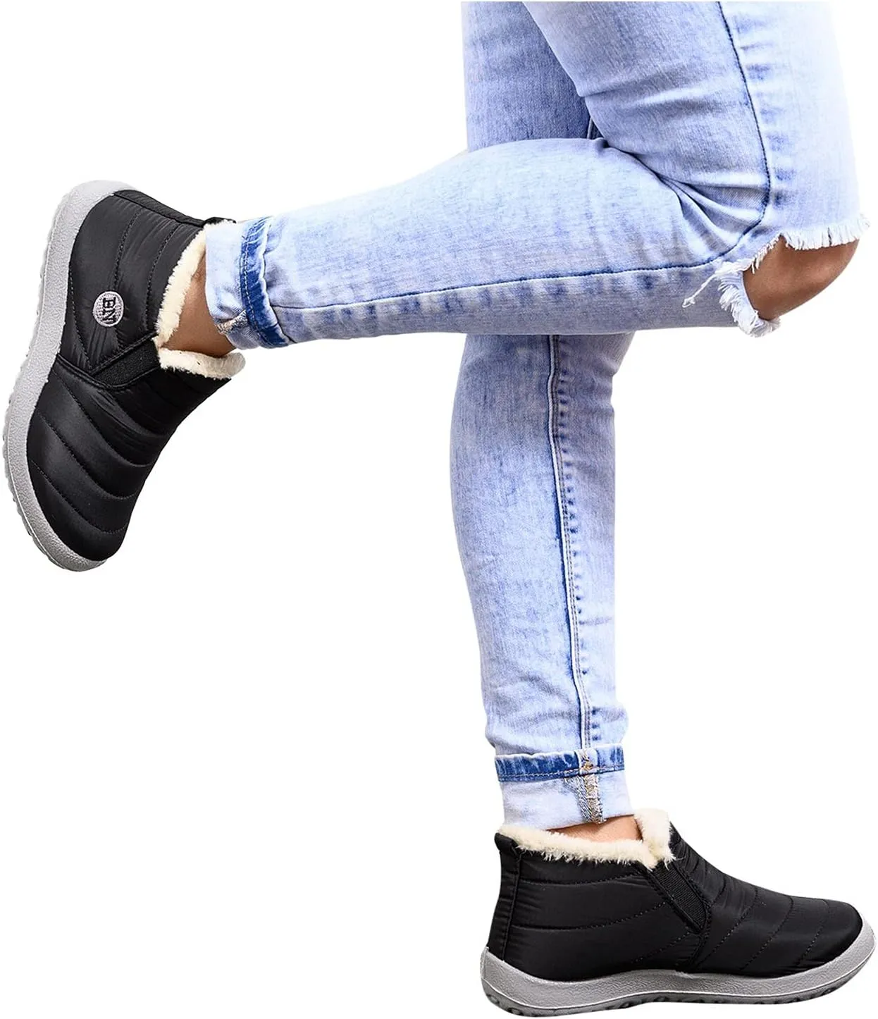 Women's Snow Boots Waterproof Insulated Slip Proof Womens Snow Boots Tall Womens Snow Boots Wide Sizes Womens Black Winter Boots Size 7 Botas Para Frio De Mujer De Trabajo