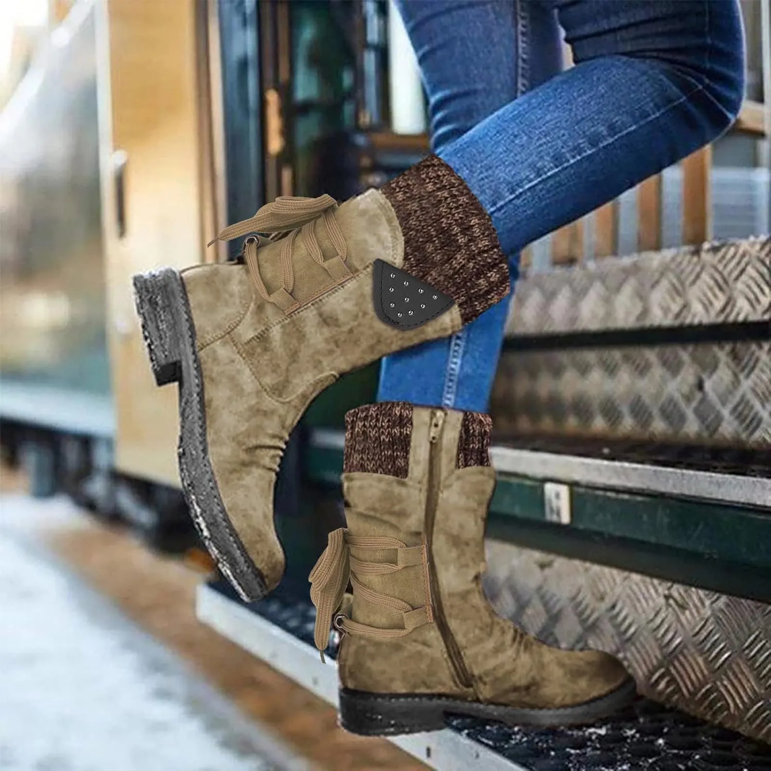 Women's Snow Boots Waterproof Size 12 Women's Duck Boots Waterproof Black Womens Winter Booties Slippers Size 11 Womens Winter Fur Lined Boots Botas De Invierno Para Mujer Para El Agua