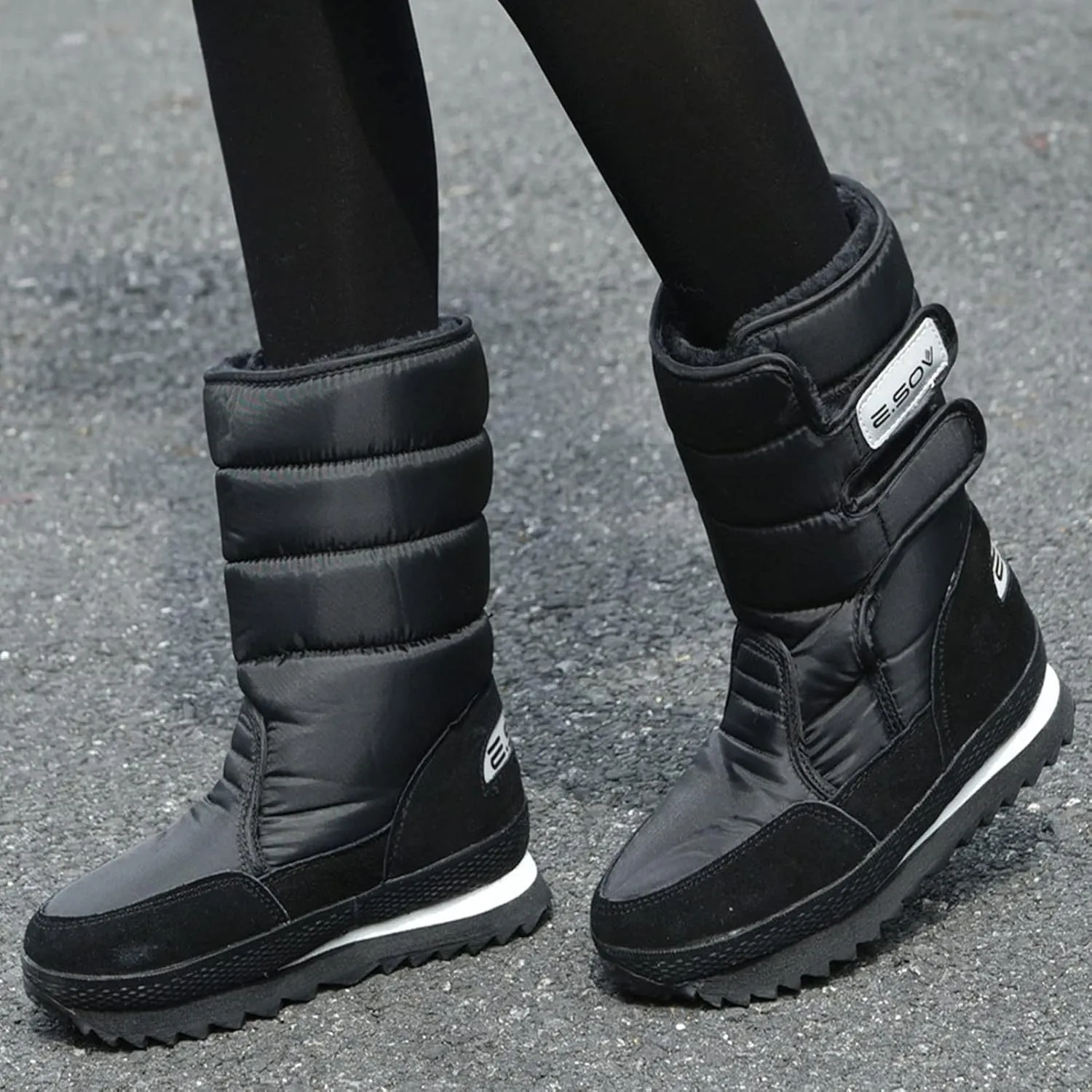 Women's Snow Boots Waterproof Size 12 Womens Tall Snow Boots Waterproof Wide Calf Winter Boots for Women Plus Size Outdoor Boots Women Slip on Tall Winter Boots for Women Fashion