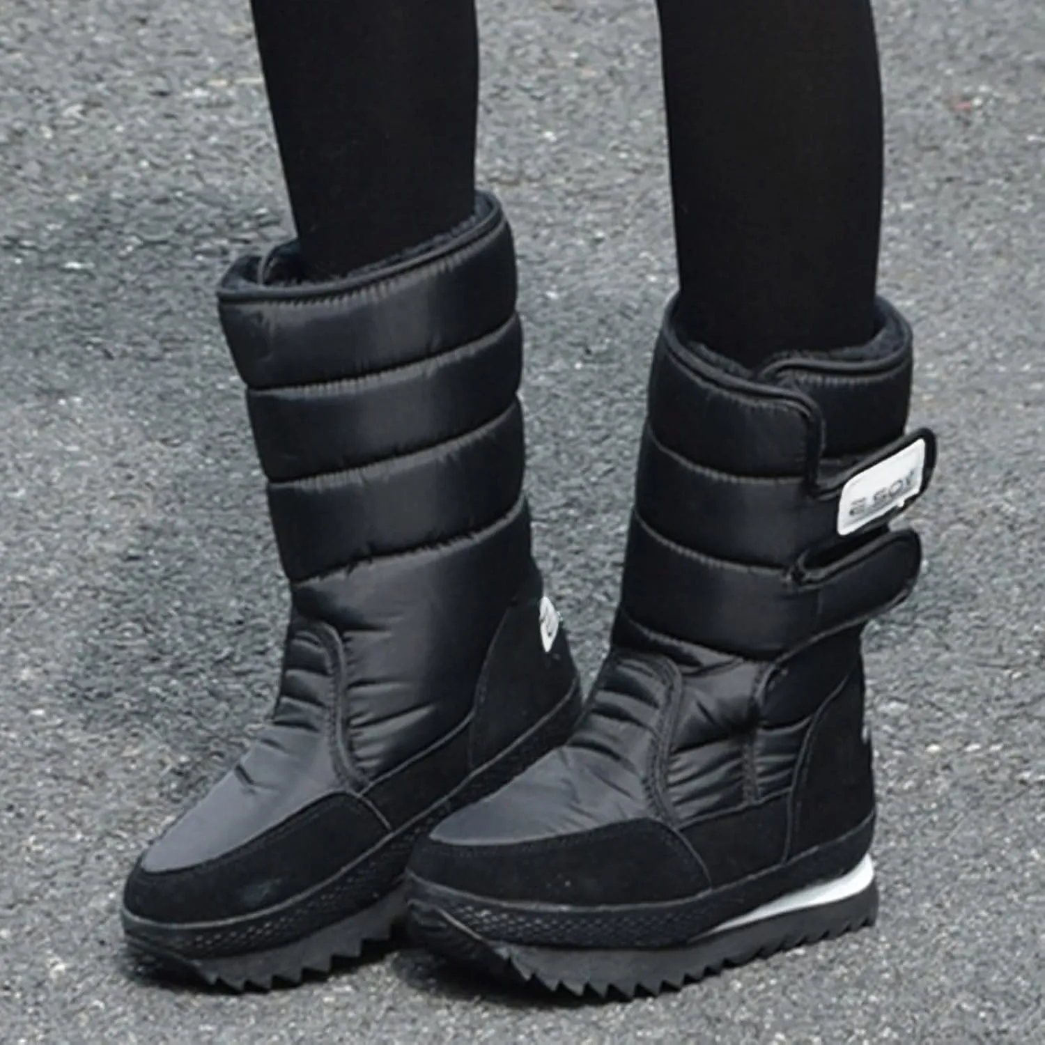 Women's Snow Boots Waterproof Size 12 Womens Tall Snow Boots Waterproof Wide Calf Winter Boots for Women Plus Size Outdoor Boots Women Slip on Tall Winter Boots for Women Fashion