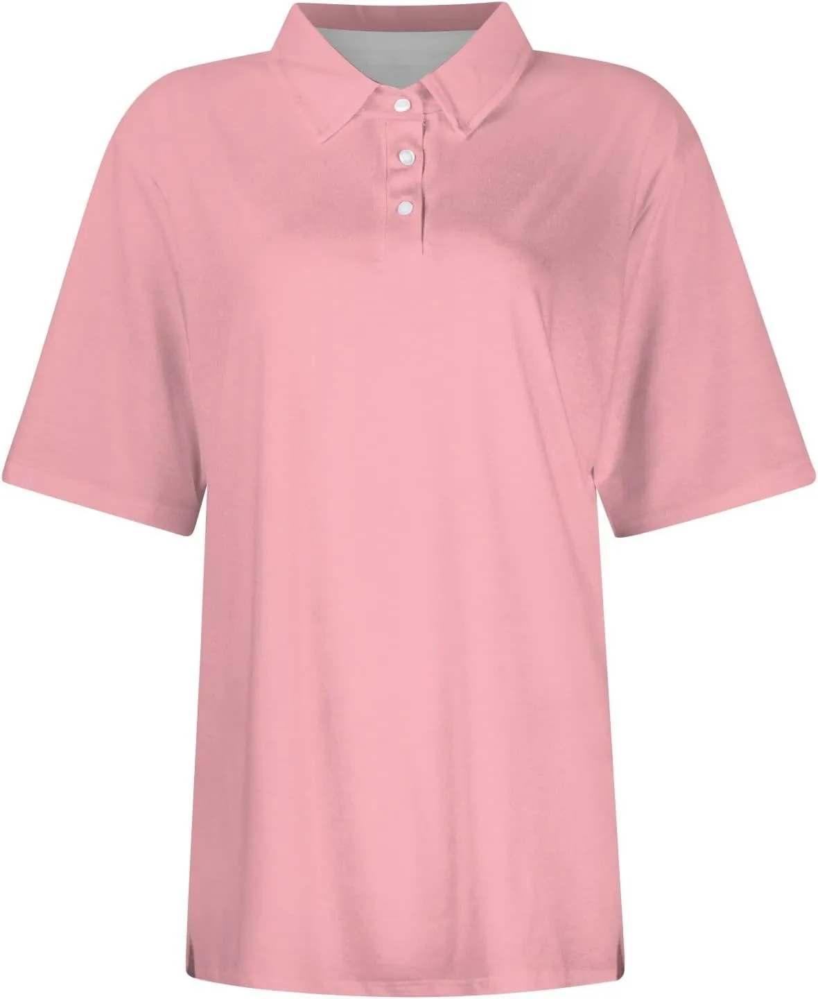 Womens Summer Tops Fashion Dressy Casual Short Sleeve Button Down Collared Polo T-Shirts Loose Fit Blouses