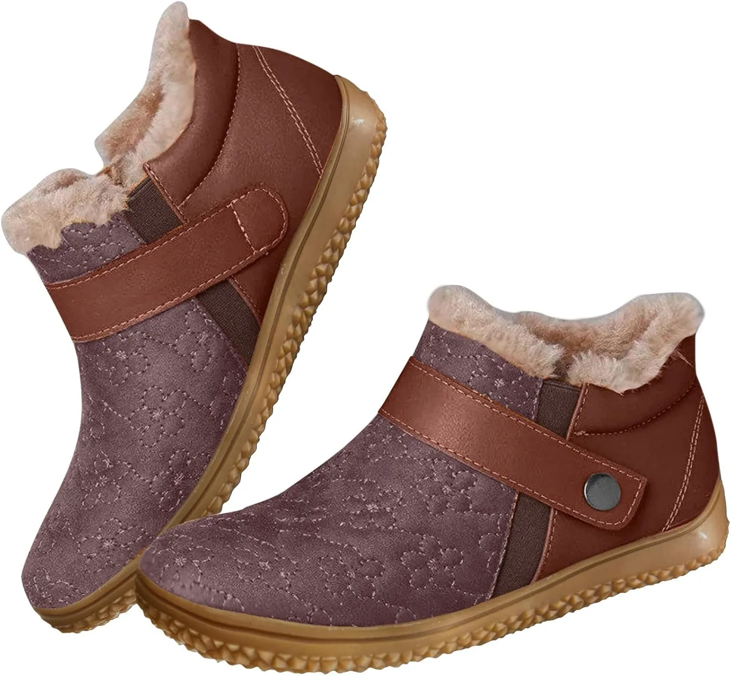 Womens Tall Winter Boots Waterproof Insulated Women's Tall Snow Boots Waterproof Fur Boots for Women Winter Ankle Women's Black Brown Tan Grey Winter Snow Boots Botas De Invierno Para Mujer