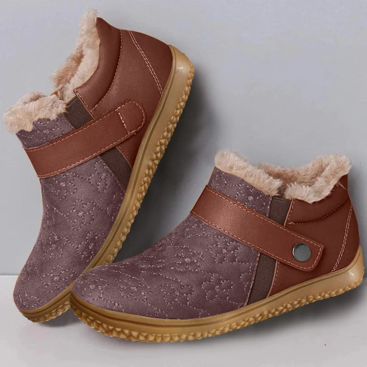 Womens Tall Winter Boots Waterproof Insulated Women's Tall Snow Boots Waterproof Fur Boots for Women Winter Ankle Women's Black Brown Tan Grey Winter Snow Boots Botas De Invierno Para Mujer
