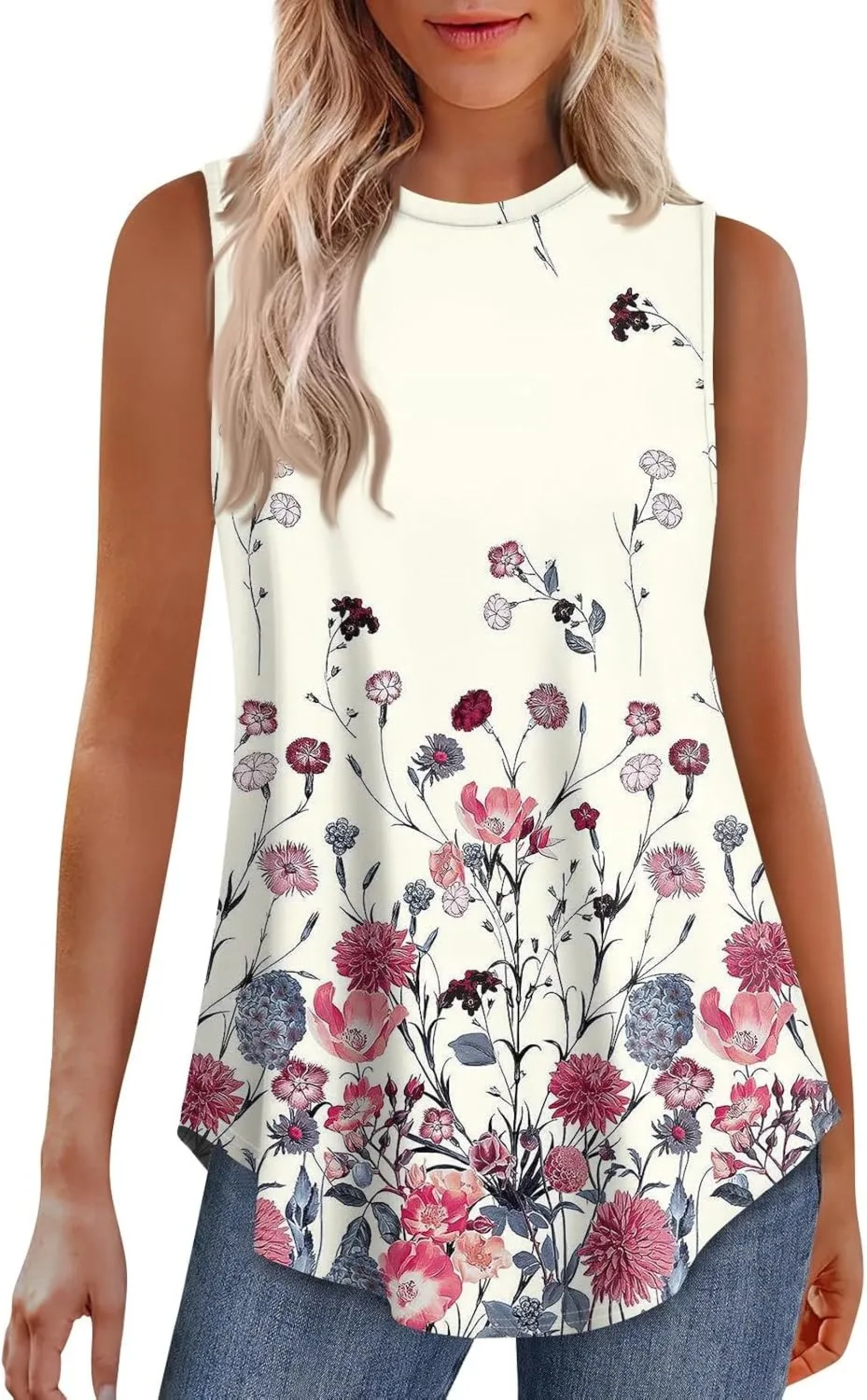 Womens Tank Tops V Neck Sleeveless Flowy Loose Fit Casual Summer Tops 2025 Basic Loose Dressy Work Shirt