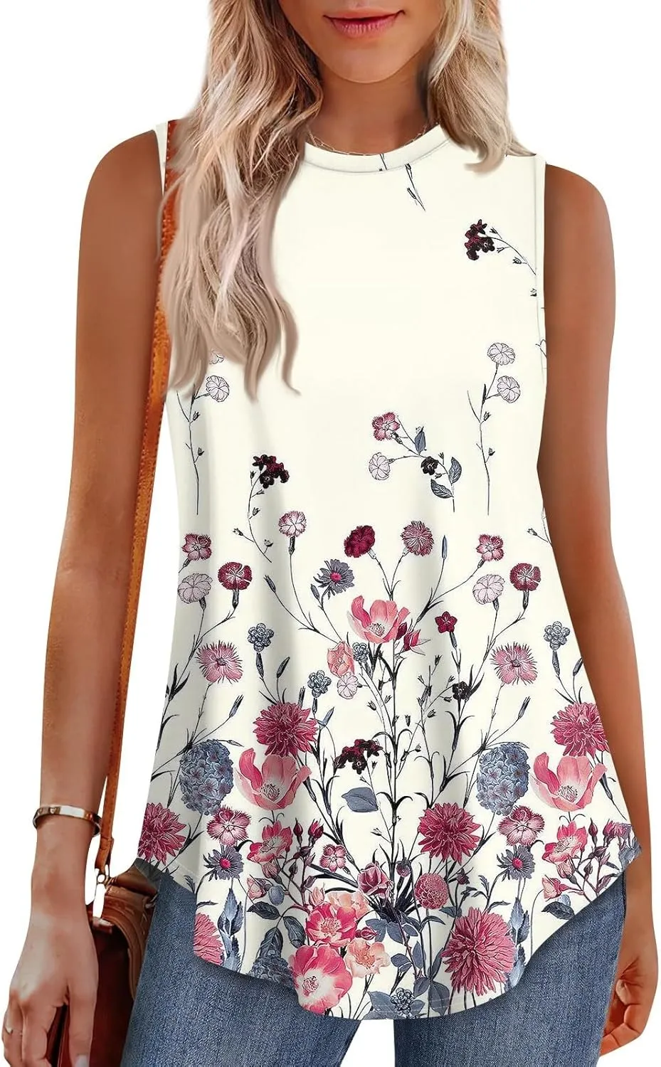 Womens Tank Tops V Neck Sleeveless Flowy Loose Fit Casual Summer Tops 2025 Basic Loose Dressy Work Shirt