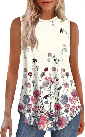 Womens Tank Tops V Neck Sleeveless Flowy Loose Fit Casual Summer Tops 2025 Basic Loose Dressy Work Shirt