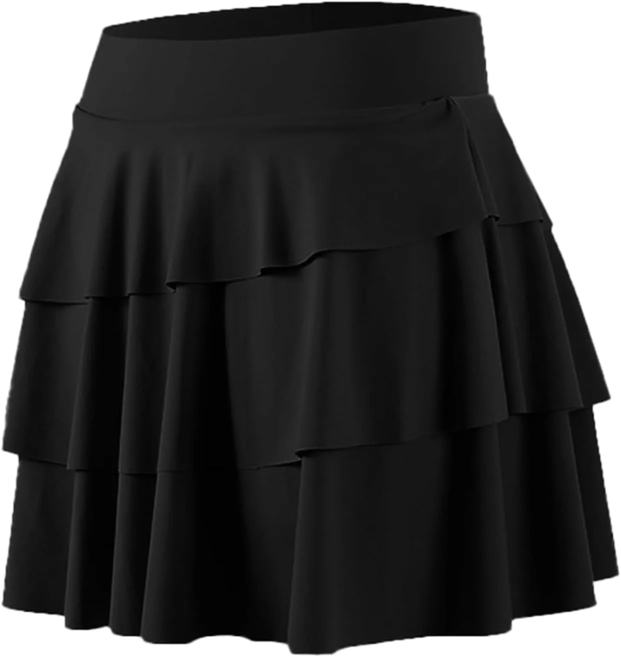 Womens Tennis Skirt Casual High Waisted Ruffle Tiered Skorts Quick Drying Athletic Workout Sports Stretchy Skort Inner Shorts