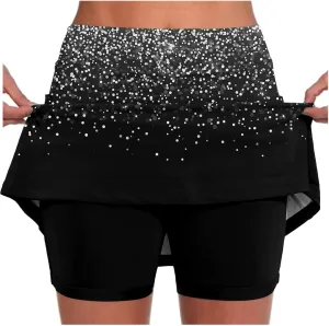 Womens Tennis Skorts with Pockets Tummy Control Casual Athletic Skirt with Shorts Workout Running Yoga Golf Clothes