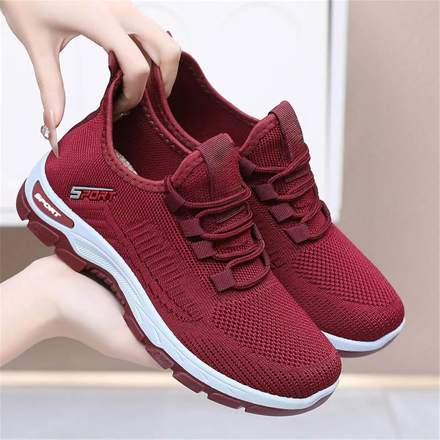 Women's Walking Shoes Arch Support Non Slip Work Shoes Lightweight Casual Breathable Tennis Shoe Work Shopping Travel Sport Athletic Sneakers Gym Tennis Slip On Comfortable Lightweight Shoe