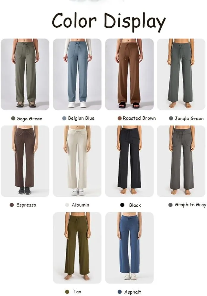 Women's Wide Leg Lounge Pants,Soft High Waisted Wide Leg Pants,Loose Yoga Pants,Stretch Trouser Pants