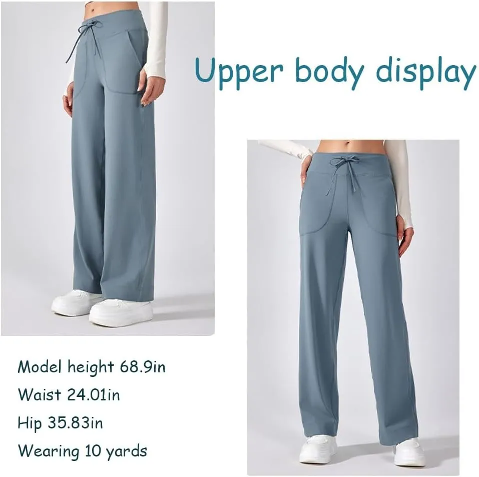 Women's Wide Leg Lounge Pants,Soft High Waisted Wide Leg Pants,Loose Yoga Pants,Stretch Trouser Pants