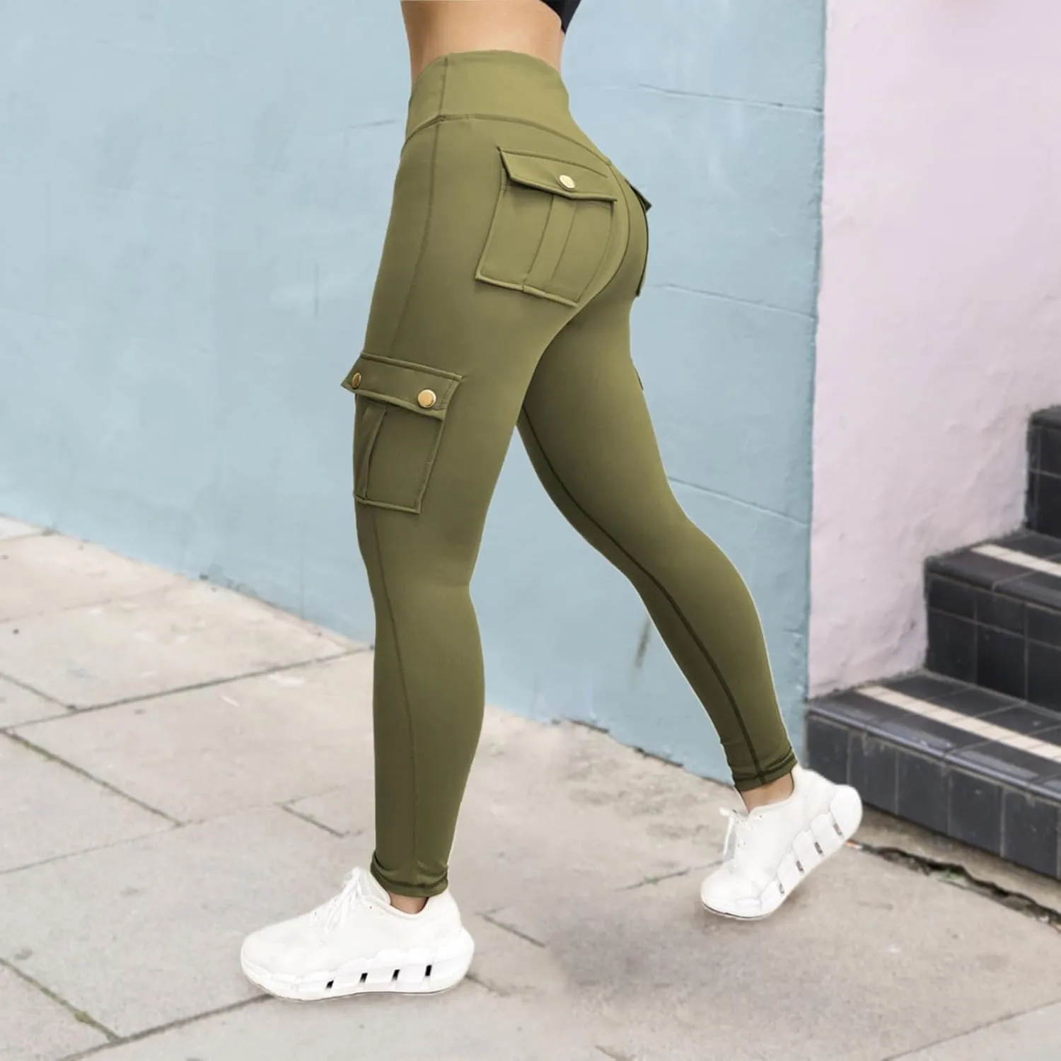Women's Yoga Pants Joggers Plus Size Pants Stretch Work Pants Fashion Athletic Pants Gym Trousers with Pockets
