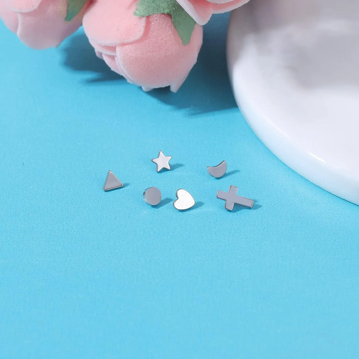 ZS 16G Dermal Piercing Jewelry Surgical Steel Diamond Tops for Men Women Surface Piercing Jewelry Tops Black Gold Microdermal Piercing Jewelry